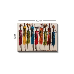 Tablou decorativ Re-Bloom, panza/lemn, multicolor, 70 x 100 cm - Img 4