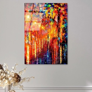 Tablou decorativ Re-Bloom, sticla securizata, multicolor, 50 x 70 cm