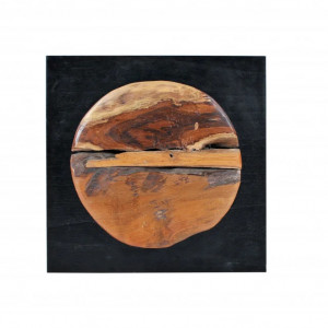 Tablou decorativ Romanteaka, lemn, maro/natur/negru, 35 x 35 x 6 cm