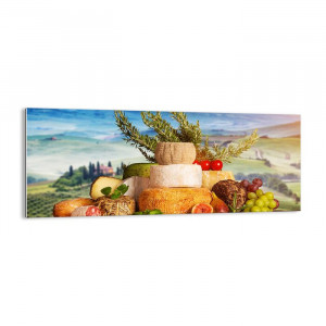 Tablou 'Italian Joy of Life', sticla, multicolor, 40 x 100 x 1,8 cm