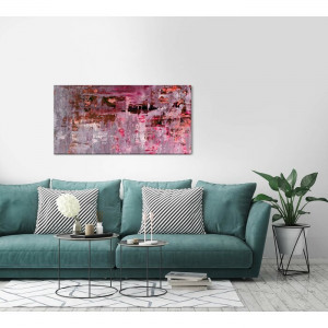 Tablou, lemn/panza, roz, 60 x 120 x 3 cm - Img 2
