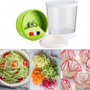 Taietor manual pentru legume Sweetiday, plastic/otel inoxidabil, alb/verde/transparent, 15 x 8,4 cm - Img 8