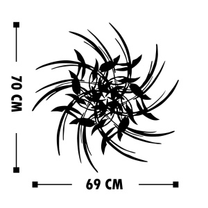 Tanelorn decoratiune perete Leaves, metal, 69x70 cm, negru - Verificat A · Re-Bloom - Img 2