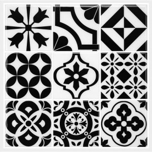 Tapet Morcart, 6 piese, vinil, alb/negru, 30,5 x 30,5 cm - Img 6