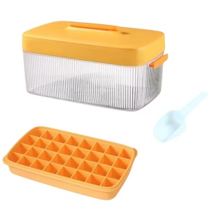 Tava pentru cuburi de gheata cu capac, silicon, galben, 23.8 x 12.8 x 11.5 cm - Img 7