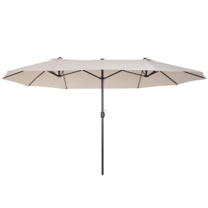 Umbrela de gradina impermeabila anti-UV, otel/poliester/ABS, 460x270x240 cm, tub Ø48mm, 12.5kg, bej - Verificat A · Re-Bloom