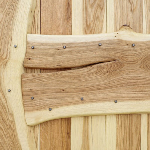 Usa glisanta Miltona, lemn masiv, maro, 100 x 210 x 40 cm - Img 5