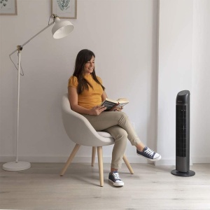 Ventilator turn Cecotec EnergySilence 8050 SkyLine Smart, 45W, Silentios, 3 viteze, Telecomanda, Temporizator, Afisaj LED - Img 4