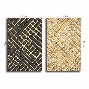 Wallity set 2 tablouri decorative canvas 45x70 cm, panza 100%, rama lemn pin 100%, multicolor - Verificat A · Re-Bloom - Img 2