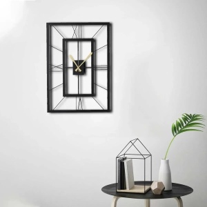 Wallxpert ceas de perete decorativ, metal 100% grosime 2mm, 49x34.5 cm, mecanism AA, negru - Verificat A · Re-Bloom - Img 2