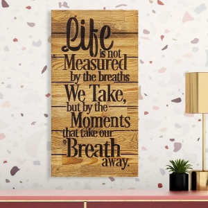 Wallxpert decor de perete lemn masiv, 30x3x58 cm, grosime 3cm, nuc/negru - Verificat A · Re-Bloom - Img 2