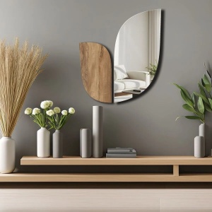 Wallxpert oglinda decorativa 43x50 cm, plexiglas 1mm, spuma EVA 10mm, benzi duble adezive, multicolor - Verificat B · Re-Bloom - Img 2