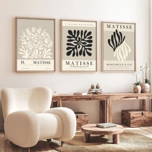 Wallxpert set 3 tablouri decorative cu rama, 3x50x70 cm, MDF 3mm, cadru lemn solid 2 cm, multicolor - Verificat A · Re-Bloom - Img 2