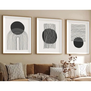 Wallxpert set 3 tablouri decorative cu rama, 3x50x70 cm, MDF 3mm, cadru lemn solid 2.5 cm, multicolor - Verificat A · Re-Bloom - Img 2