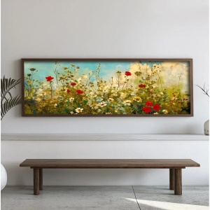Wallxpert tablou decorativ inramat, 40x120x3.5 cm, MDF 3mm, cadru lemn pin 100%, imprimare UV, format panoramic, multicolor - Verificat A · Re-Bloom - Img 2