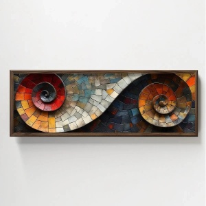 Wallxpert tablou decorativ inramat MDF 120x40x3.5 cm, imprimare UV, MDF 3mm, cadru molid 100%, format panoramic, multicolor - Verificat A · Re-Bloom