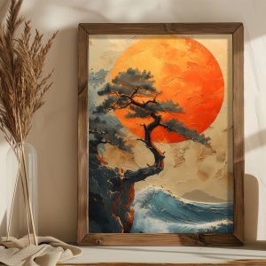 Wallxpert tablou decorativ inramat MDF 35x47x3.5 cm, cadru brad 100%, design modern, multicolor - Verificat A · Re-Bloom