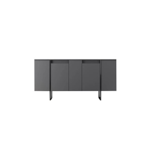 Woody Fashion consola, PAL melaminat 18mm + picioare metalice, 160x35x80 cm, antracit - Verificat A · Re-Bloom