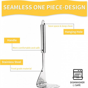Zdrobitor de legume pentru piure SAVORLIVING, otel inoxidabil, argintiu, 25,5 x 8 cm