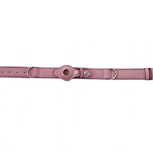 Zgarda pentru caine Roth & Bock, piele/metal/nailon, roz, 46-59 x 4 cm