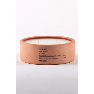Aberto Design lumanare parfumata 12x4.5 cm, beton 100%, ceara de parafina si soia, aroma mar si scortisoara, roz - Verificat A · Re-Bloom - Img 2