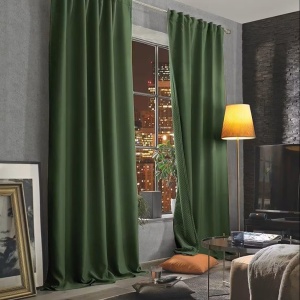Acustico draperie opaca 135x245 cm, 100% poliester, curea si bucle, spalare delicata 30°C, maslin - Verificat A · Re-Bloom - Img 2