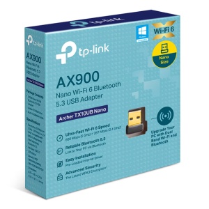 Adaptor Wi-Fi Bluetooth TP-Link Archer TX10UB Nano, nano USB, AX900, Wi-Fi 6, Bluetooth 5.3, Resigilat, Grad A