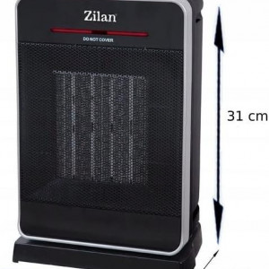 Aeroterma Zilan, 2000 W, negru, termostat, 19 x 15 x 31 cm