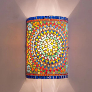 Aplica de perete Chetek, metal/sticla, multicolor, 26 x 17 x 14 cm