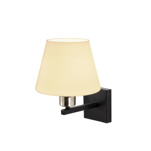 Aplica de perete, sticla/metal, 22x25 cm, abajur sticla diametru 19cm, soclu E27 max 40W, IP20, negru/nichel/alb - Verificat A · Re-Bloom - Img 3