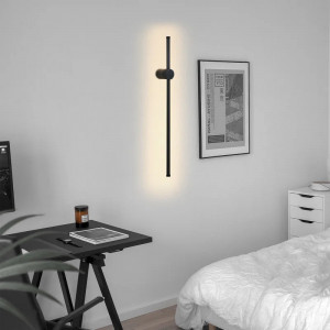 Aplica de perete Zmh, LED, aluminiu, negru, 60 x 10 x 1,8 cm, 4W