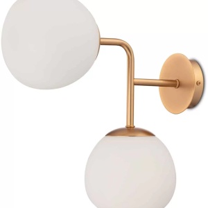 Aplica Erich, 2xE14, alb-auriu