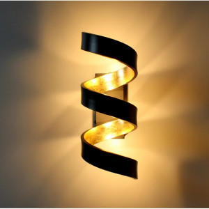 Aplică Mcallister cu 3 lumini LED, metal, negru / auriu, 26cm H x 13cm W x 10cm D - Img 4