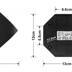 Aplica pentru exterior CELAVY, aluminiu, negru, LED, 11 W, alb cald, 21 x 21 cm - Img 4