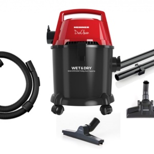 Aspirator Wet&Dry Heinner HVC-MWD1400P-BK, Putere 1400W, 3L capacitate sac textil, Functie suflare, Negru/Rosu - Img 1