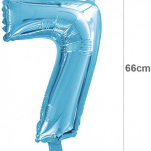 Balon aniversar Haioo, cifra 7, albastru, 66 cm - Img 2