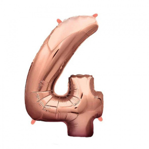 Balon aniversar Maxee, cifra 4, rose, 40 cm