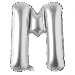 Balon aniversar Maxee, litera M, argintiu, 40 cm
