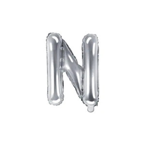 Balon aniversar Maxee, litera N, argintiu, 40 cm