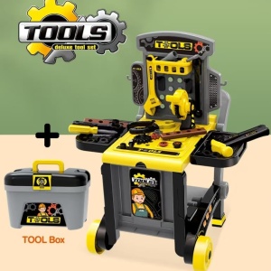 Banc de lucru jucarie Rovo 928, cu unelte si accesorii, 45 piese - Img 12