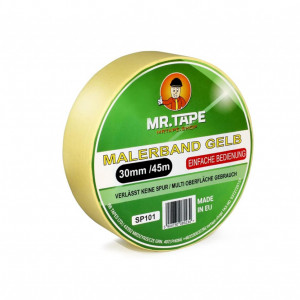 Banda adeziva pentru hartie Mr.Tape, hartie, galben, 30 mm x 50 cm