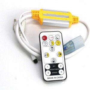Banda LED FOLGEMIR, 5730 SMD 120 LED-uri/m banda usoara, iluminare 220 V 230 V, tub de iluminat impermeabil cu telecomanda IR, 3 culori pe banda, 8 m - Img 2