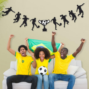 Banner cu decoratiuni de fotbal TSLBW ,negru, pasla, 3,5 m 
