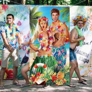 Banner foto pentru petrecere piscina DPKOW, poliester, multicolor, 175 x 90 cm