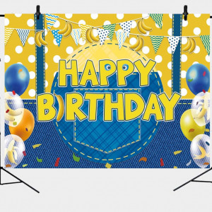 Banner "HAPPY BIRTHDAY" RUYI, vinil, multicolor, 1.8 x 1.2 m - Img 4
