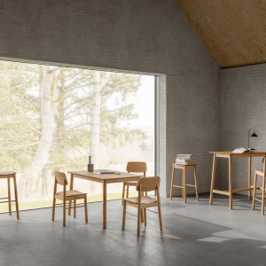Barlow set 2 scaune de bar 44x39.5x76.8 cm, lemn de stejar si cauciuc furnirut, MDF lacuit, certificat FSC MIX, natur - Verificat A · Re-Bloom - Img 6