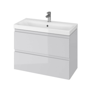 Baza si lavoar CS9741 suspendat, sertare, gri, 80x44.7x62 cm - Img 1