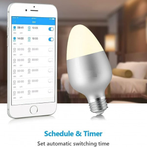 Bec inteligent LED E27 Onlyelax, WiFi, 8W, Compatibil cu Apple Homekit / Siri Voice Control - Img 4