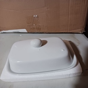 Belle Vous untiera ceramica cu capac, 16.4x13cm, capacitate 500g, fara BPA/plumb, rezistenta temperatura, compatibila frigider/microunde, alb - Verificat A · Re-Bloom - Img 5