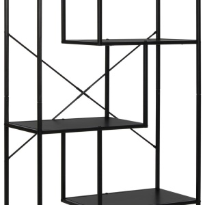 Biblioteca Matea, metal, negru, 77x185x33.2 cm - Img 3